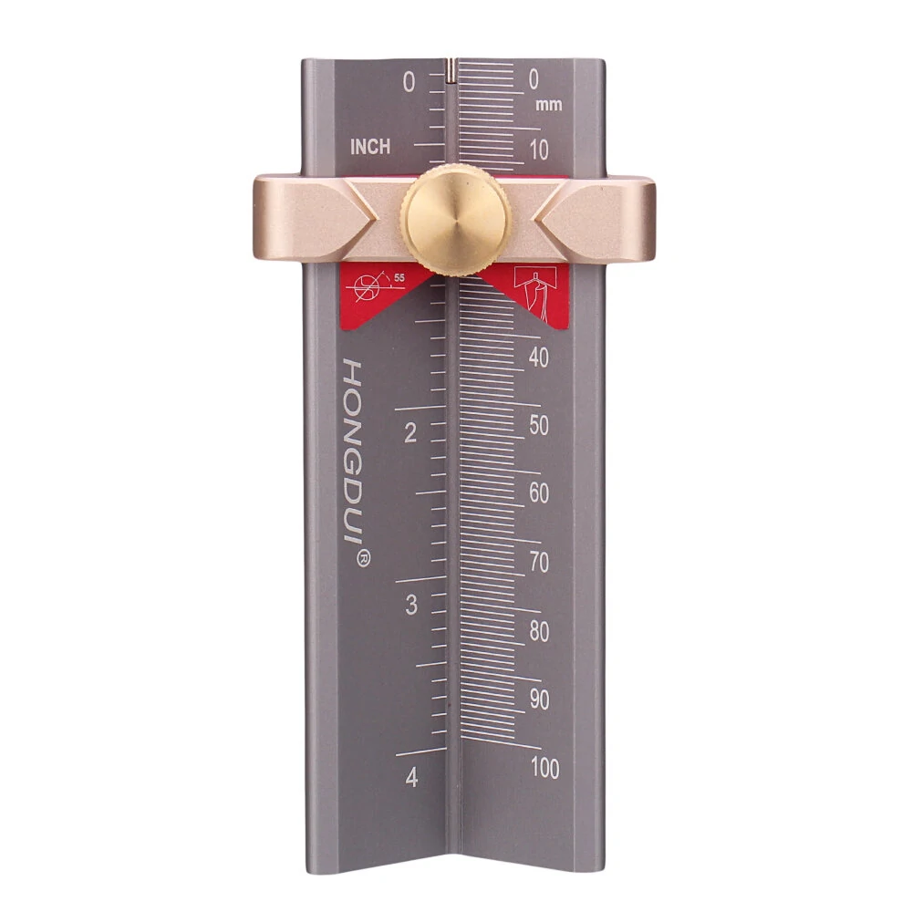 HONGDUI 3 In 1 Multifunction Measuring Gauge Drill Depth Gauge Drill Stop Measure and Drill Point Angle Gauge Grinding Gage and Table Saw Height Gauge Woodworking Tool — view 4