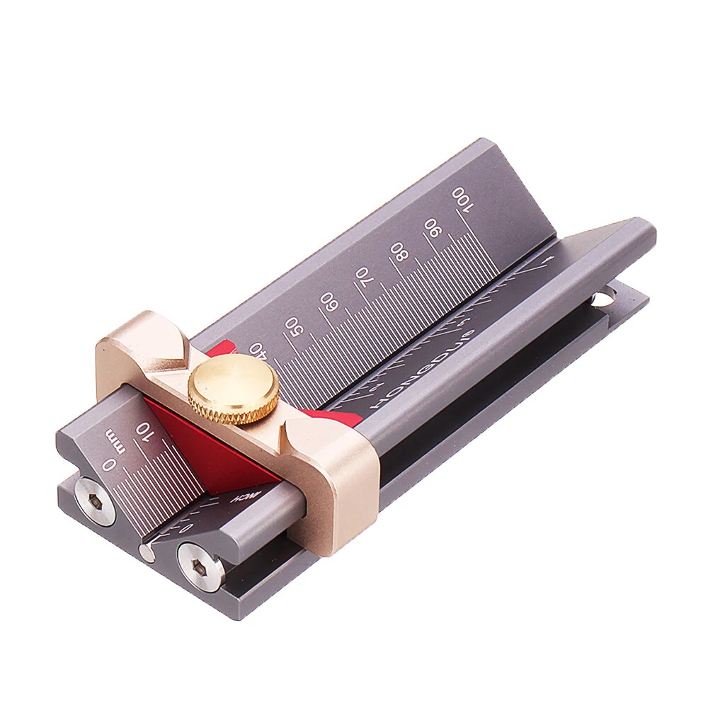 HONGDUI 3 In 1 Multifunction Measuring Gauge Drill Depth Gauge Drill Stop Measure and Drill Point Angle Gauge Grinding Gage and Table Saw Height Gauge Woodworking Tool — view 6
