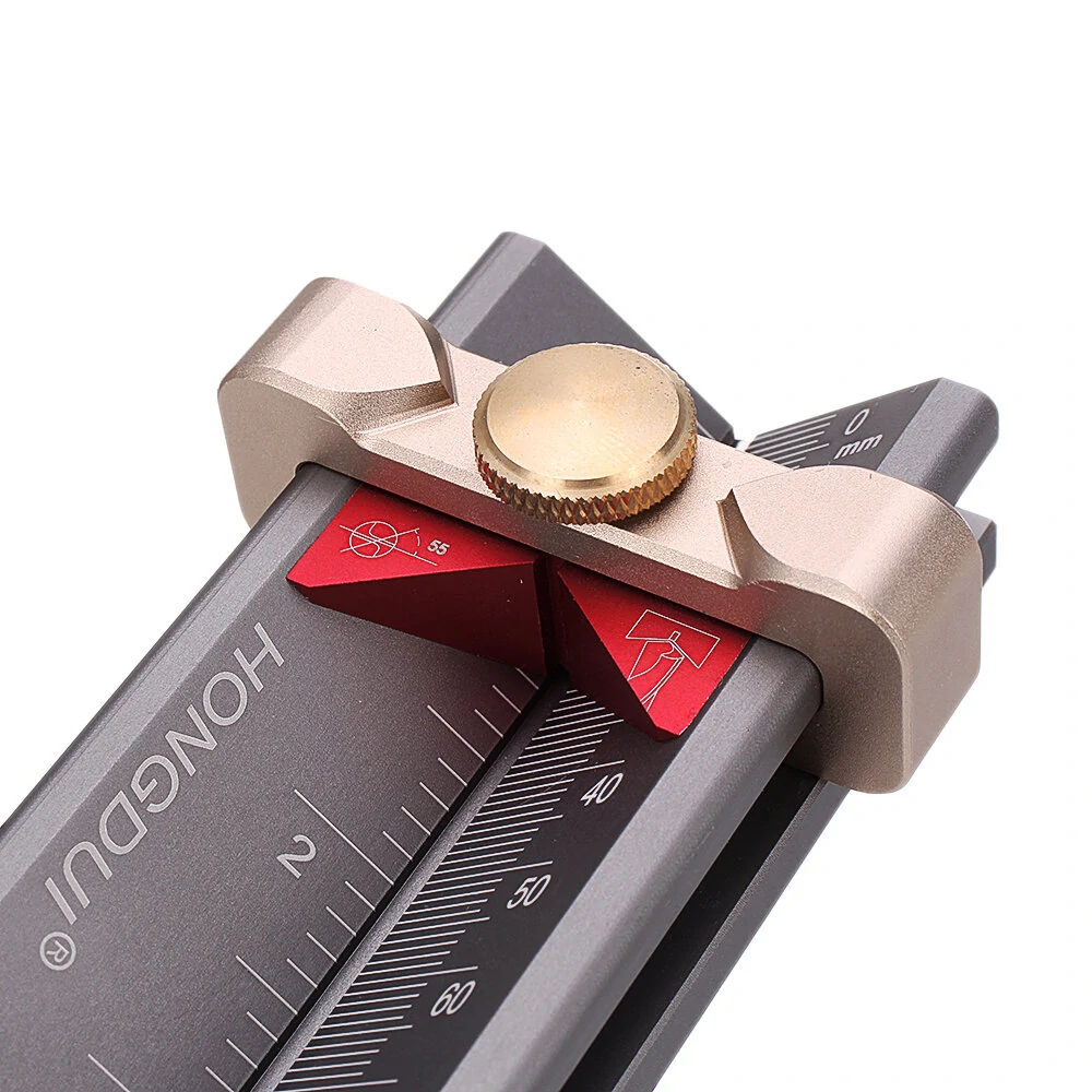 HONGDUI 3 In 1 Multifunction Measuring Gauge Drill Depth Gauge Drill Stop Measure and Drill Point Angle Gauge Grinding Gage and Table Saw Height Gauge Woodworking Tool — view 8