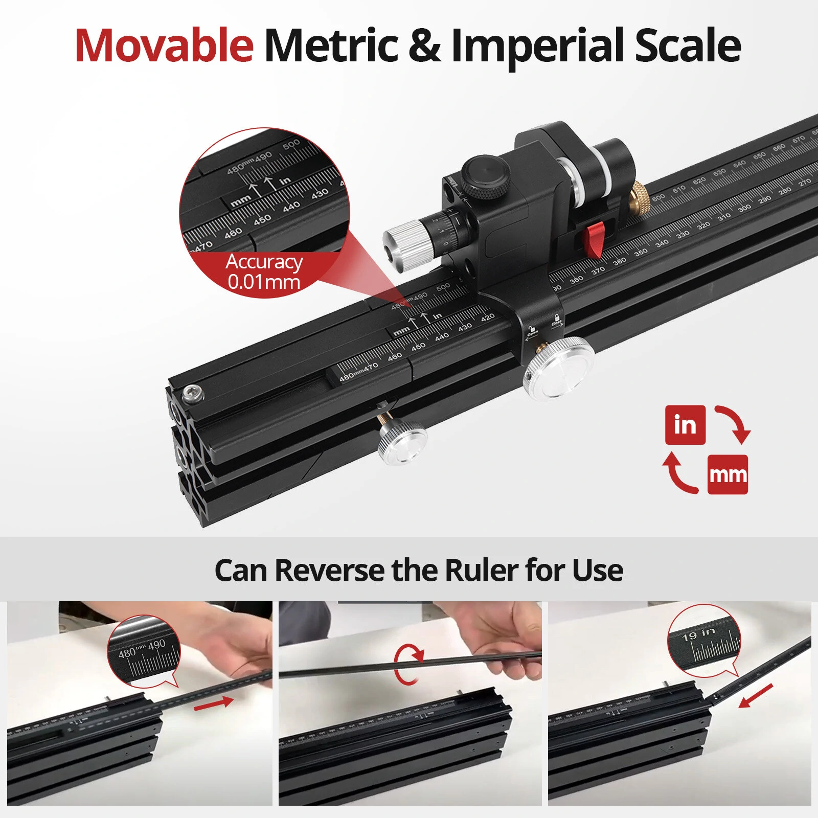 HONGDUI HD-KS22 Aluminum Miter Gauge Fence Extended Support for Woodworking Miter Gauge Table Saw Router Table — view 3
