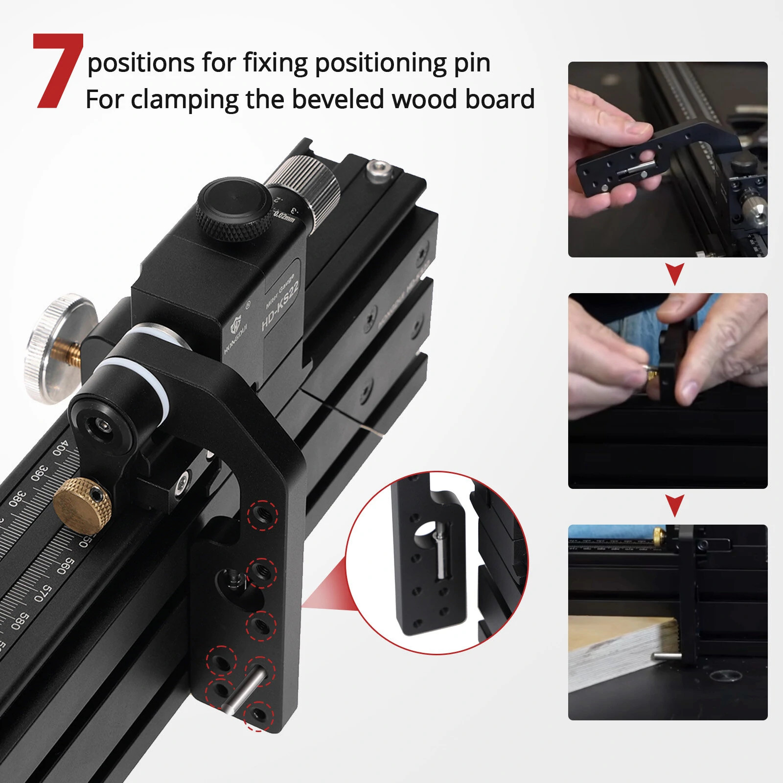 HONGDUI HD-KS22 Aluminum Miter Gauge Fence Extended Support for Woodworking Miter Gauge Table Saw Router Table — view 9