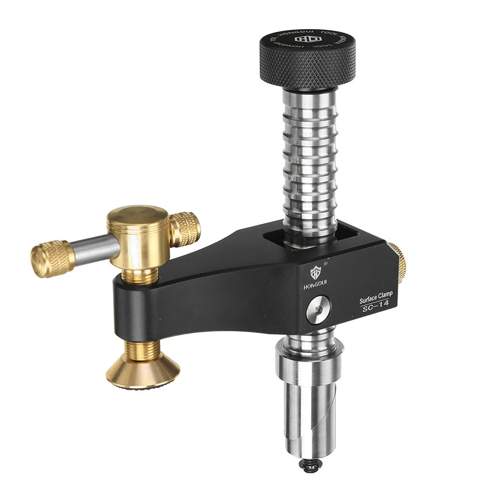 HONGDUI SC-14 Woodworking Desktop Surface Fixing Clamp Aluminum Alloy Table Hold Down Clamp DIY Fixing Clip Practical for 19/20mm Hole — HONGDUI