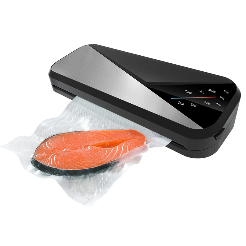 Household Automatic Vacuum Sealer Stainless Steel Digital Display Intelligent Touch Plastic Sealer Portable Kitchen Fresh-Keeping Machine — Household