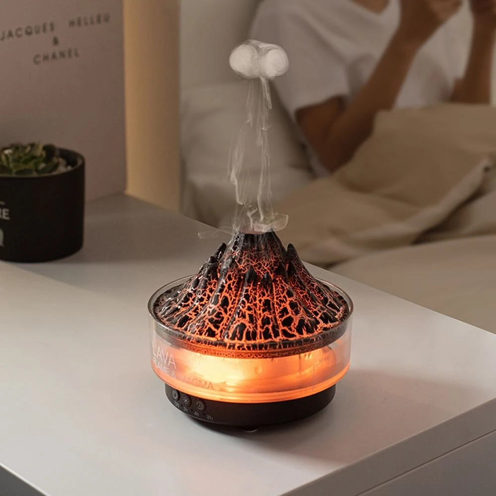 Household Humidifier USB Colorful Simulation Flame Aromatherapy Machine Bedroom Remote Control Air Purification Humidification — Household