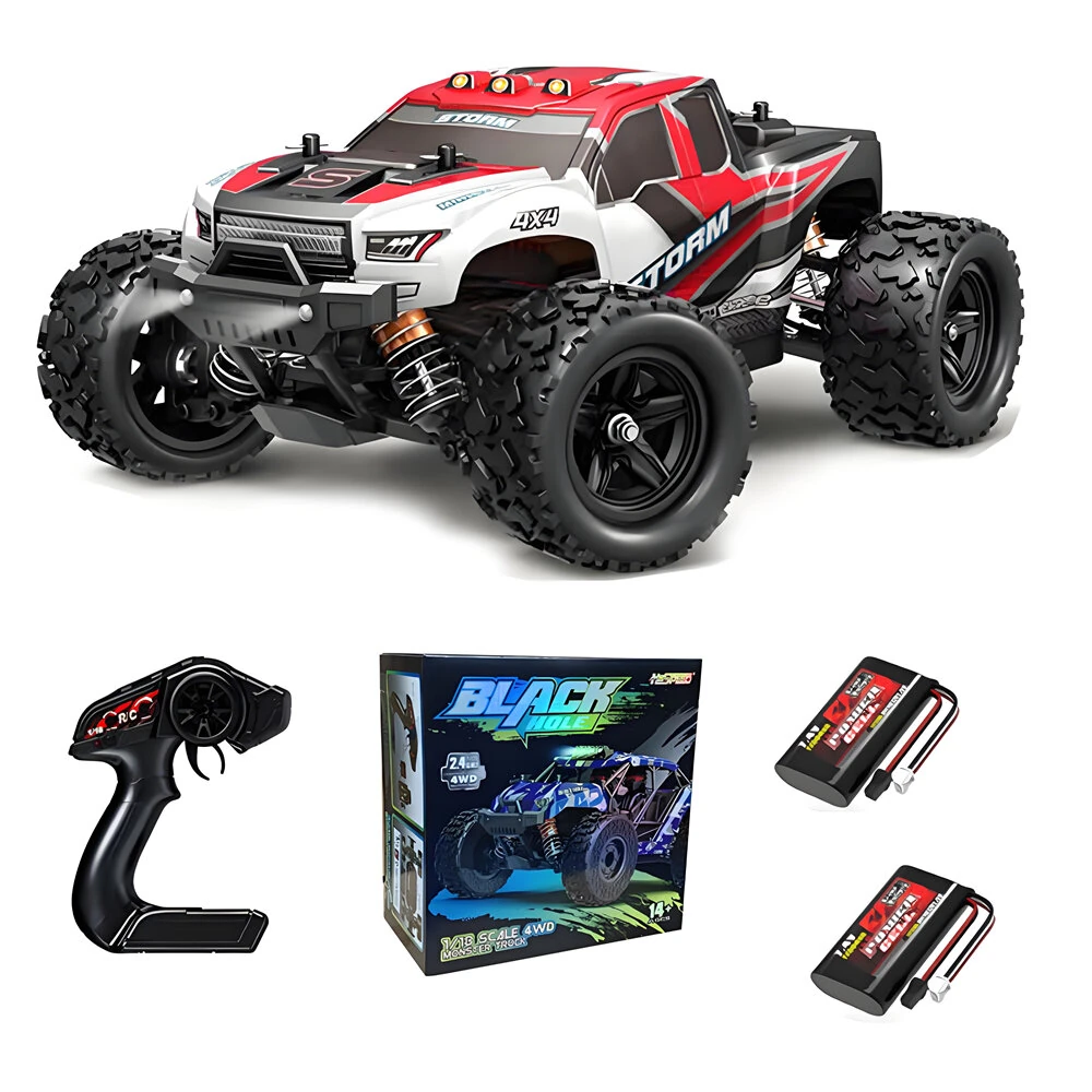 HS 18301/18302/18303/18304 RTR 1/18 2.4G 4WD 36km/h RC Car High Speed Off-Road Truck LED Light Full Proportional Vehicles Models Toys — view 3