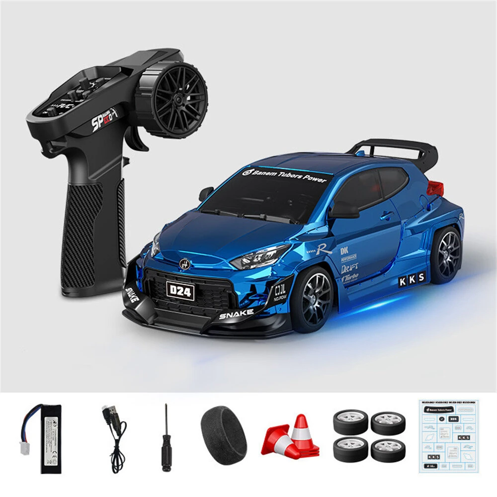 Hstar D24-04Q1- D24-04S7 RTR 1/24 2.4G 4WD Drift RC Car Gyro Mini Full Proportional LED Light Remote Control High-Speed Motor On-Road Racing Vehicle Model Boys Gifts Toys — view 2
