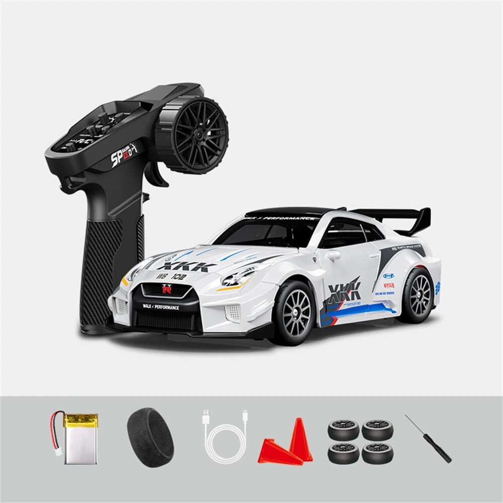 Hstar D43-02 RTR 1/43 2.4G 4WD Drift RC Car Gyro Mini Full Proportional Alloy Body Shell LED Light Remote Control High-Speed Motor On-Road Racing Vehicle Model Boys Gifts Toys — Hstar
