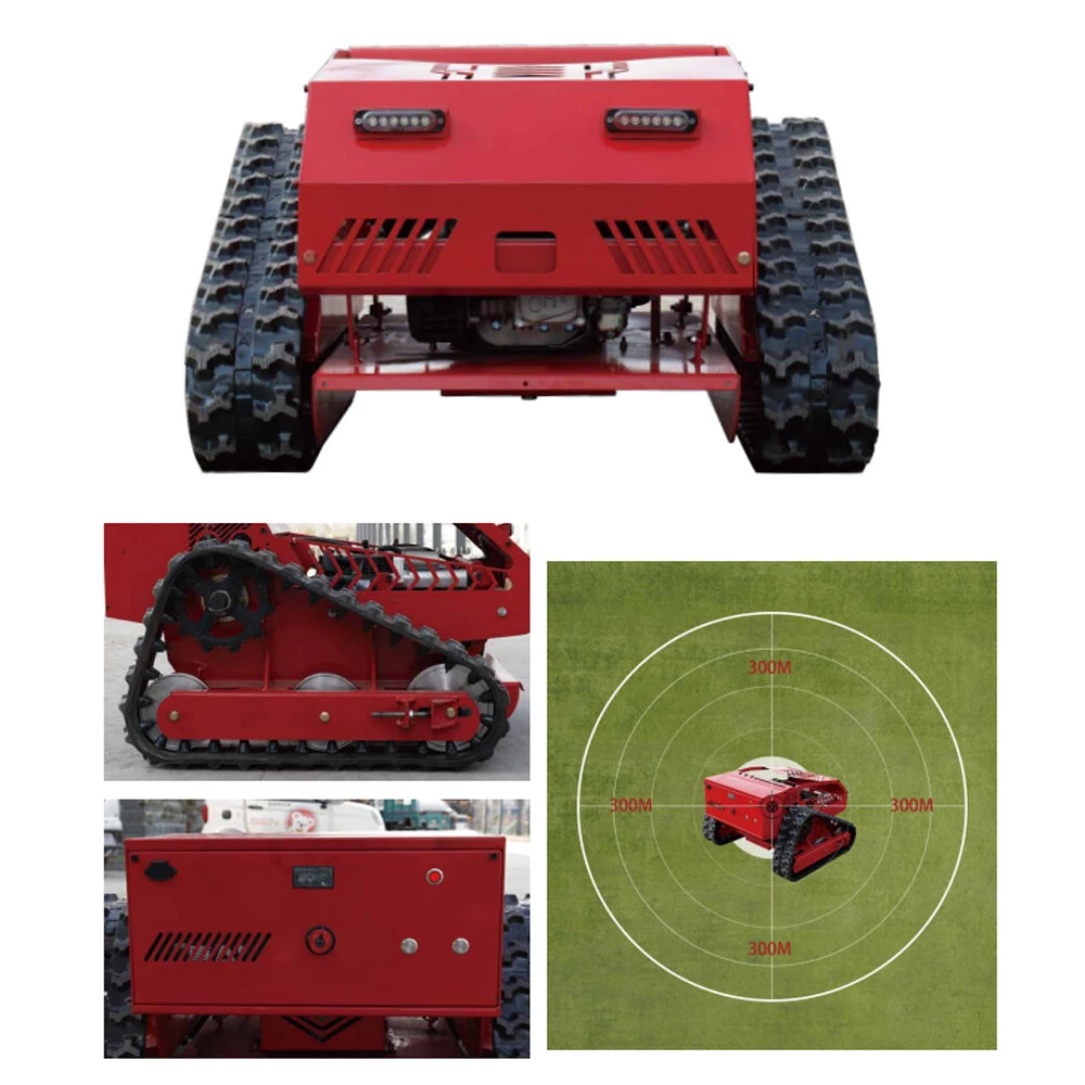 HT550A Remote Control Lawn Mower 550mm Cutting Width Adjustable Height 4-Stroke Engine Up to 45 Degree Slope All Terrain Tracked Mower — view 5
