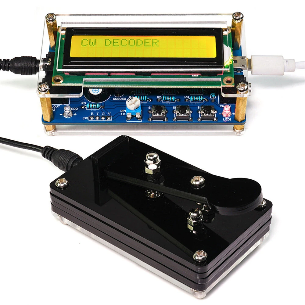 HU-069B CW Morse Code Decoder USB 5V Power Supply Adjustable Speed Audio Frequency Input External CW Key Buzzer Sound Radio Communication Kit — Pricio