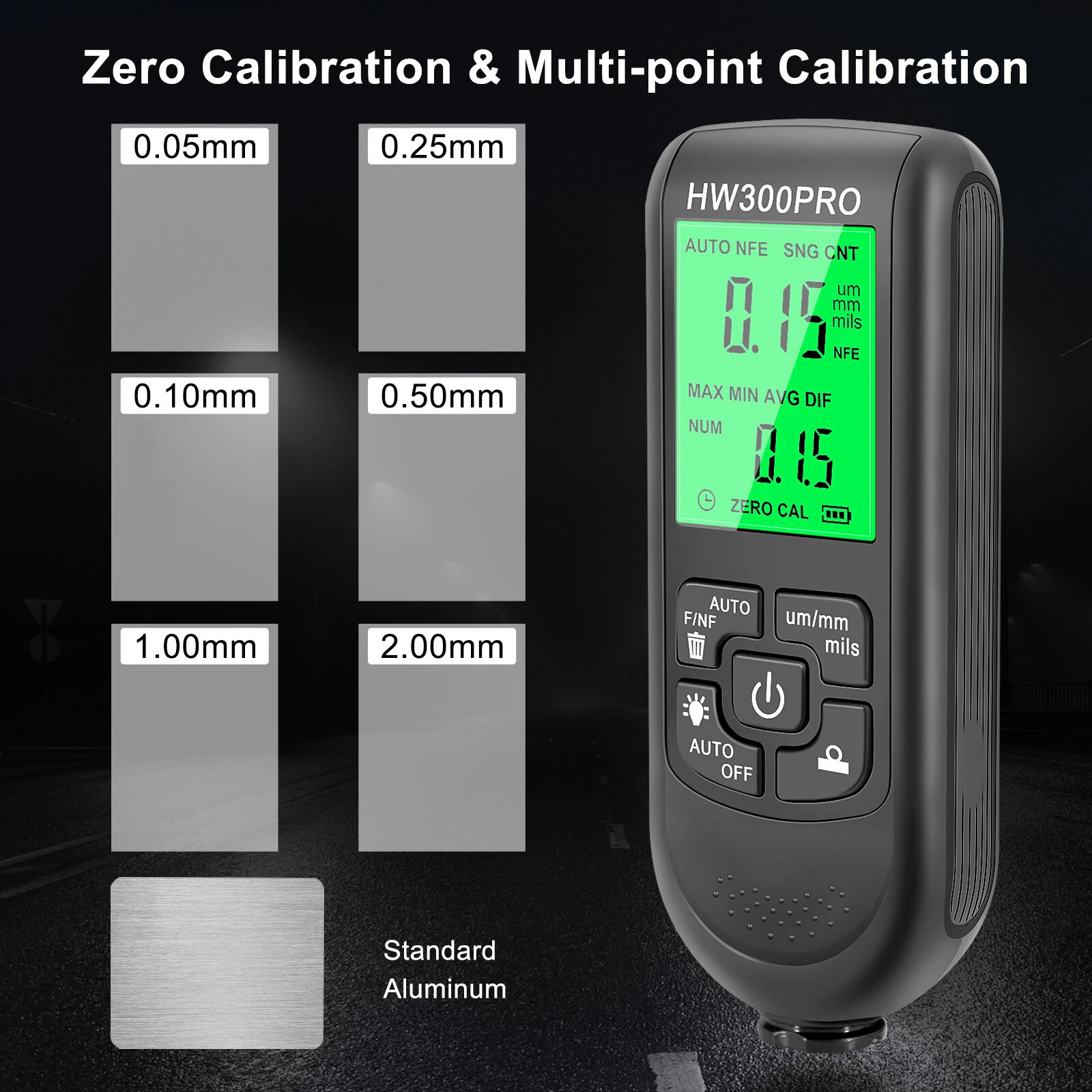 HW-300PRO Coation Thickness Gauge 0-2000UM Car Paint Film Thickness Tester Car Coating Measuring Tools Automotive Paint Meter — view 5