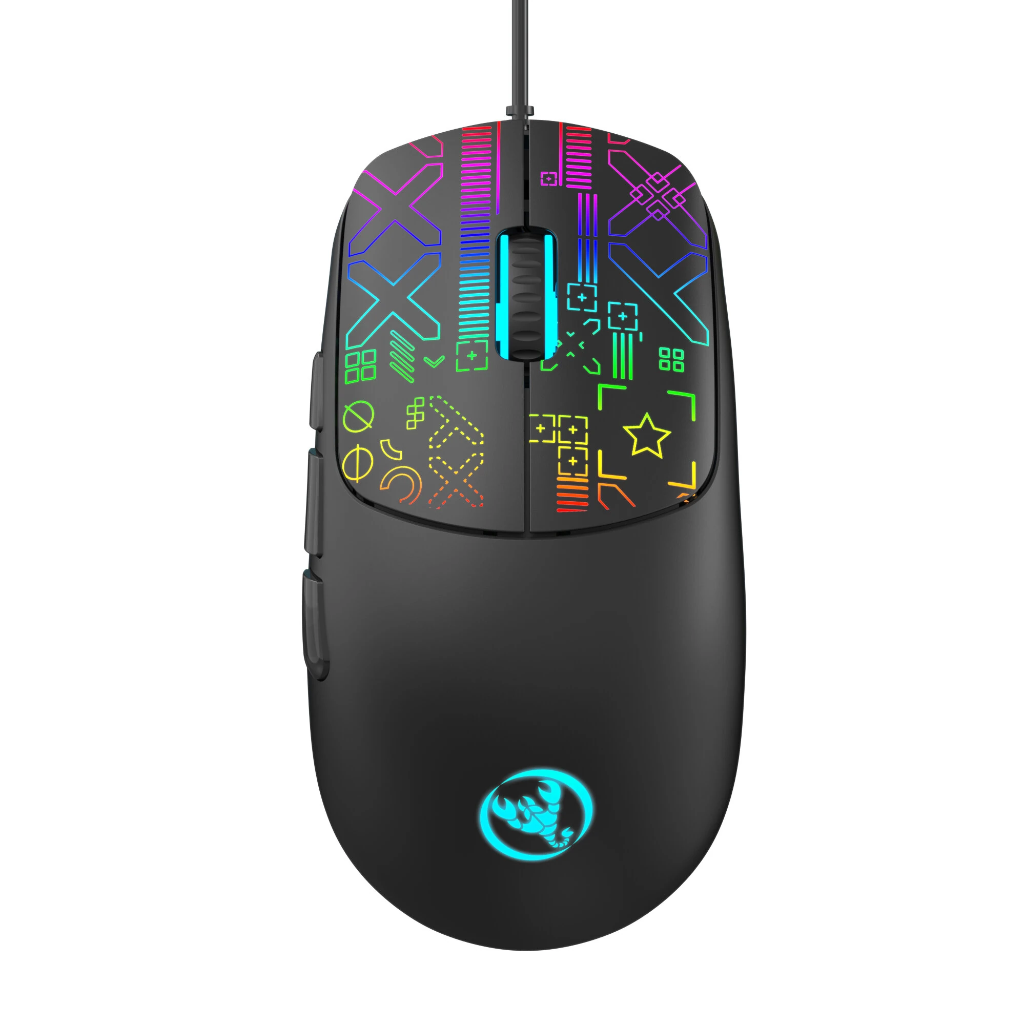HXSJ S100 Wired Gaming Mouse 3600DPI RGB Backlit 6 Keys Ergonomic Matte Gaming Mice for PC Laptop Computer — view 10