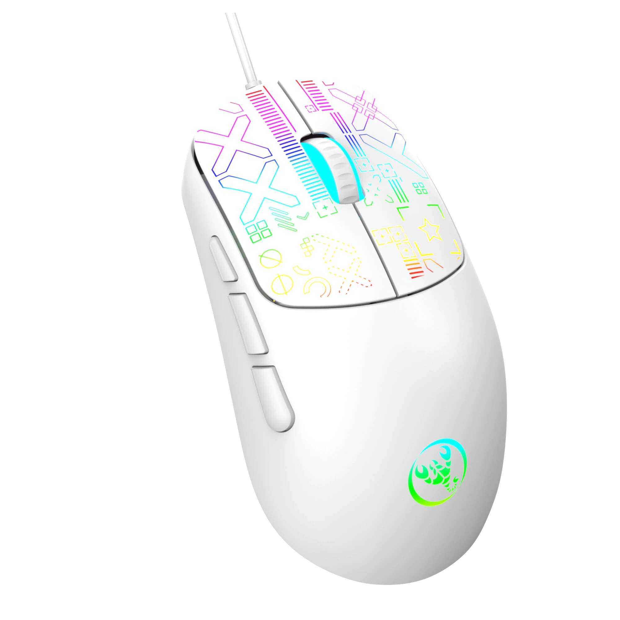 HXSJ S100 Wired Gaming Mouse 3600DPI RGB Backlit 6 Keys Ergonomic Matte Gaming Mice for PC Laptop Computer — view 4
