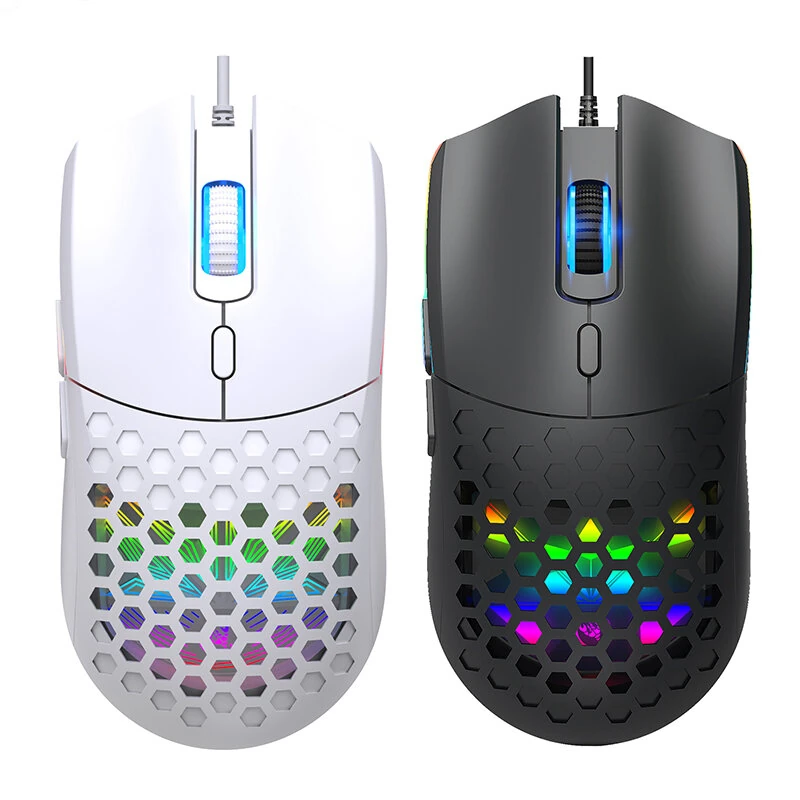 HXSJ S500 Wired Gaming Mouse Hollow Design 6400DPI RGB Backlight 6-Keys Ergonomics PC Office Computer Gamer Mice — view 2