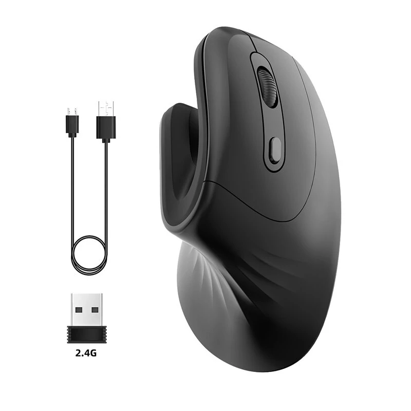 HXSJ T27 2.4G Wireless Vertical Mouse 1200/2400/3200DPI 6-Key Ergonomic Mice for Office Working — HXSJ