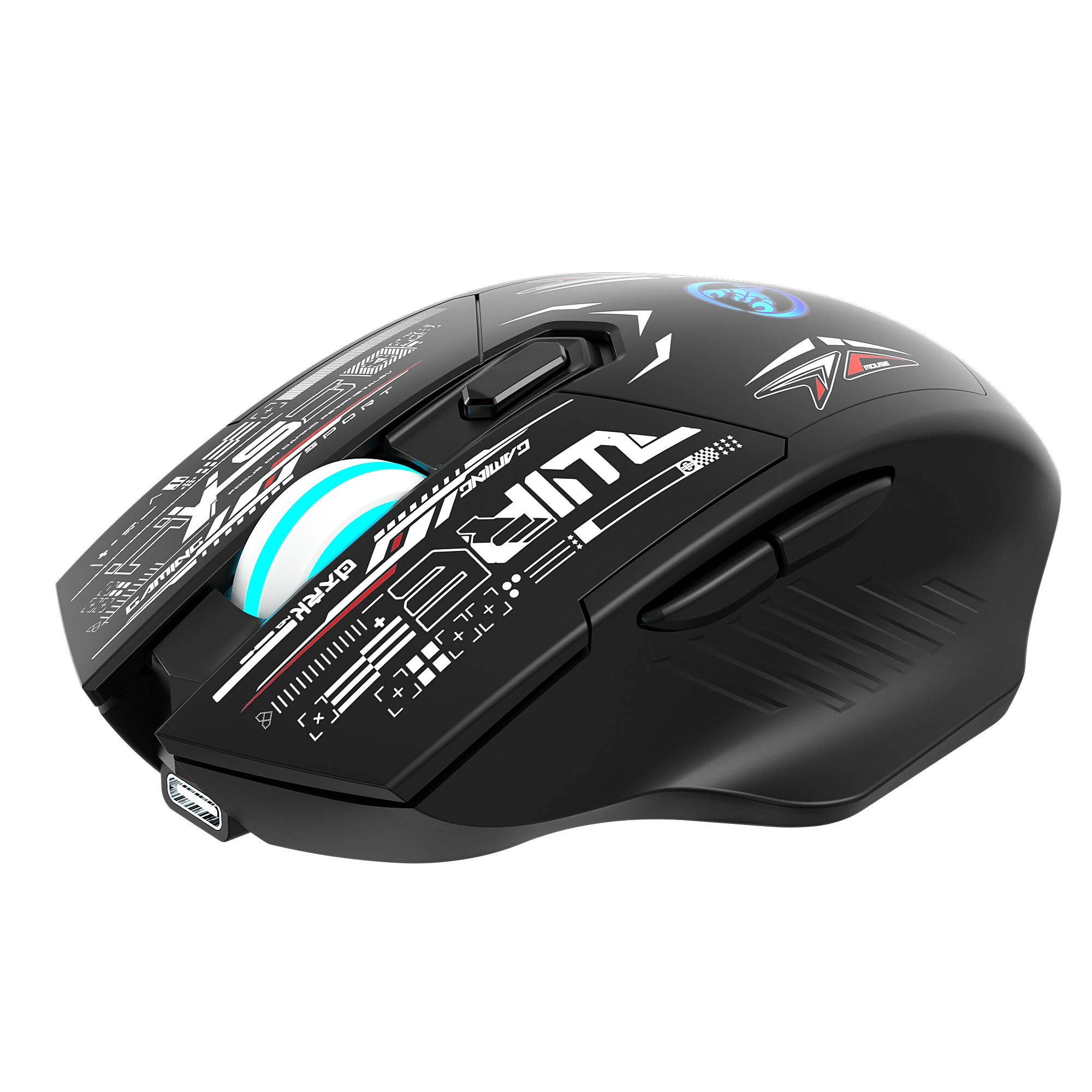 HXSJ T38 Dual-Mode Wireless Gaming Mouse RGB Lighting Silent Click 6 Buttons Adjustable DPI PAW3065 Sensor Type-C Rechargeable Mice for PC Laptop Computer — view 4