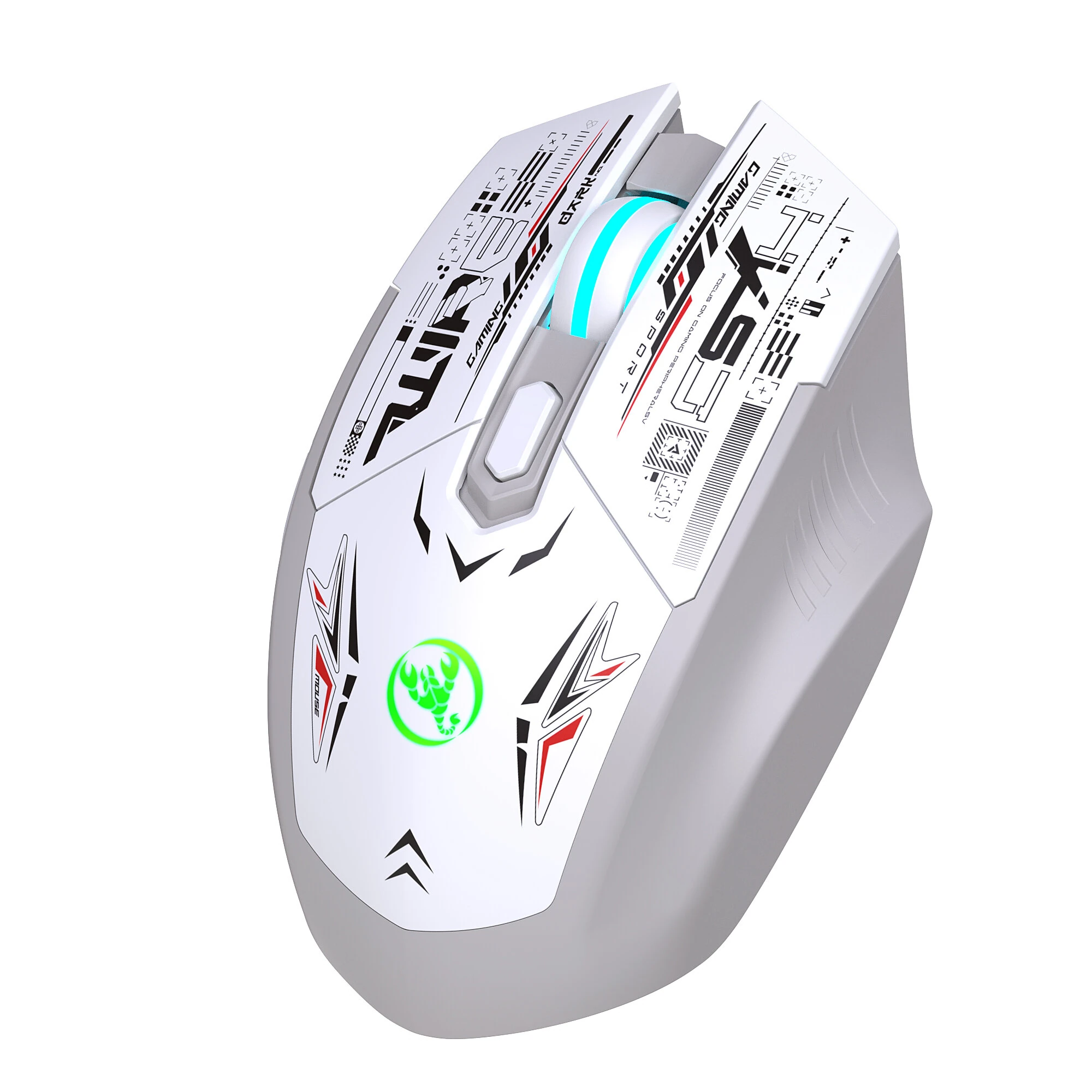HXSJ T38 Dual-Mode Wireless Gaming Mouse RGB Lighting Silent Click 6 Buttons Adjustable DPI PAW3065 Sensor Type-C Rechargeable Mice for PC Laptop Computer — view 5