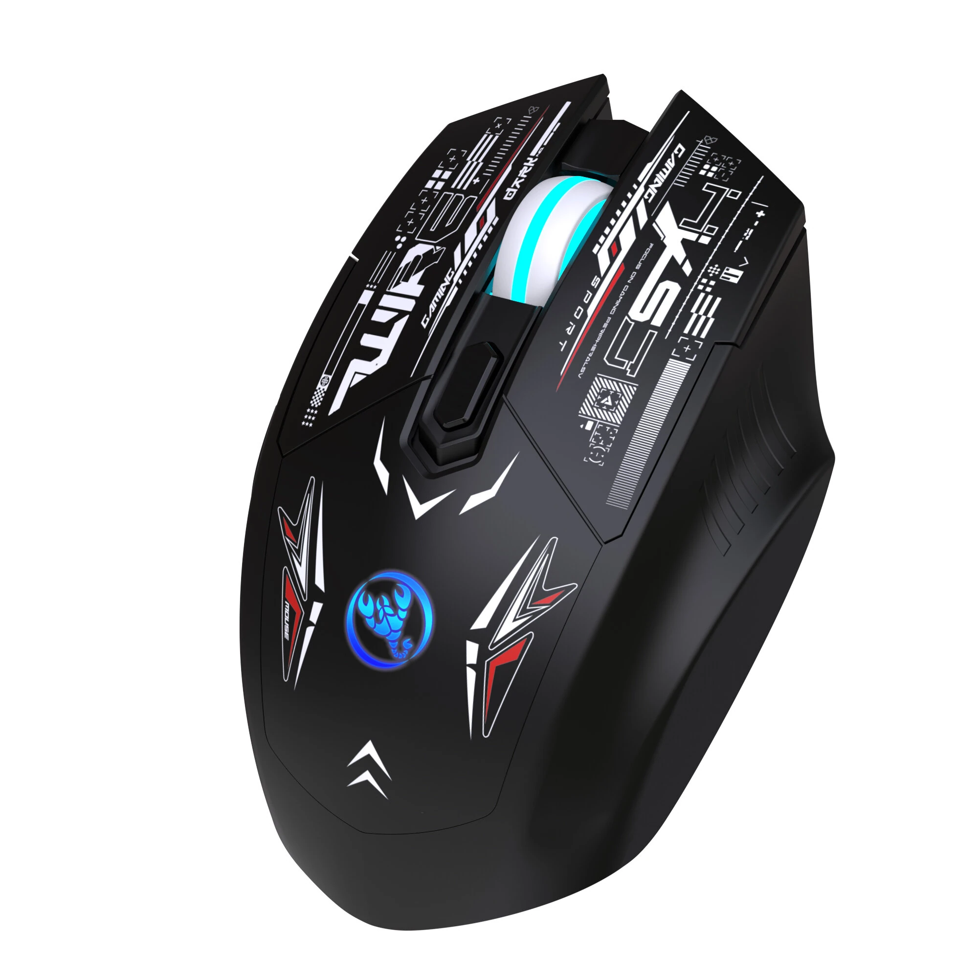 HXSJ T38 Dual-Mode Wireless Gaming Mouse RGB Lighting Silent Click 6 Buttons Adjustable DPI PAW3065 Sensor Type-C Rechargeable Mice for PC Laptop Computer — view 6
