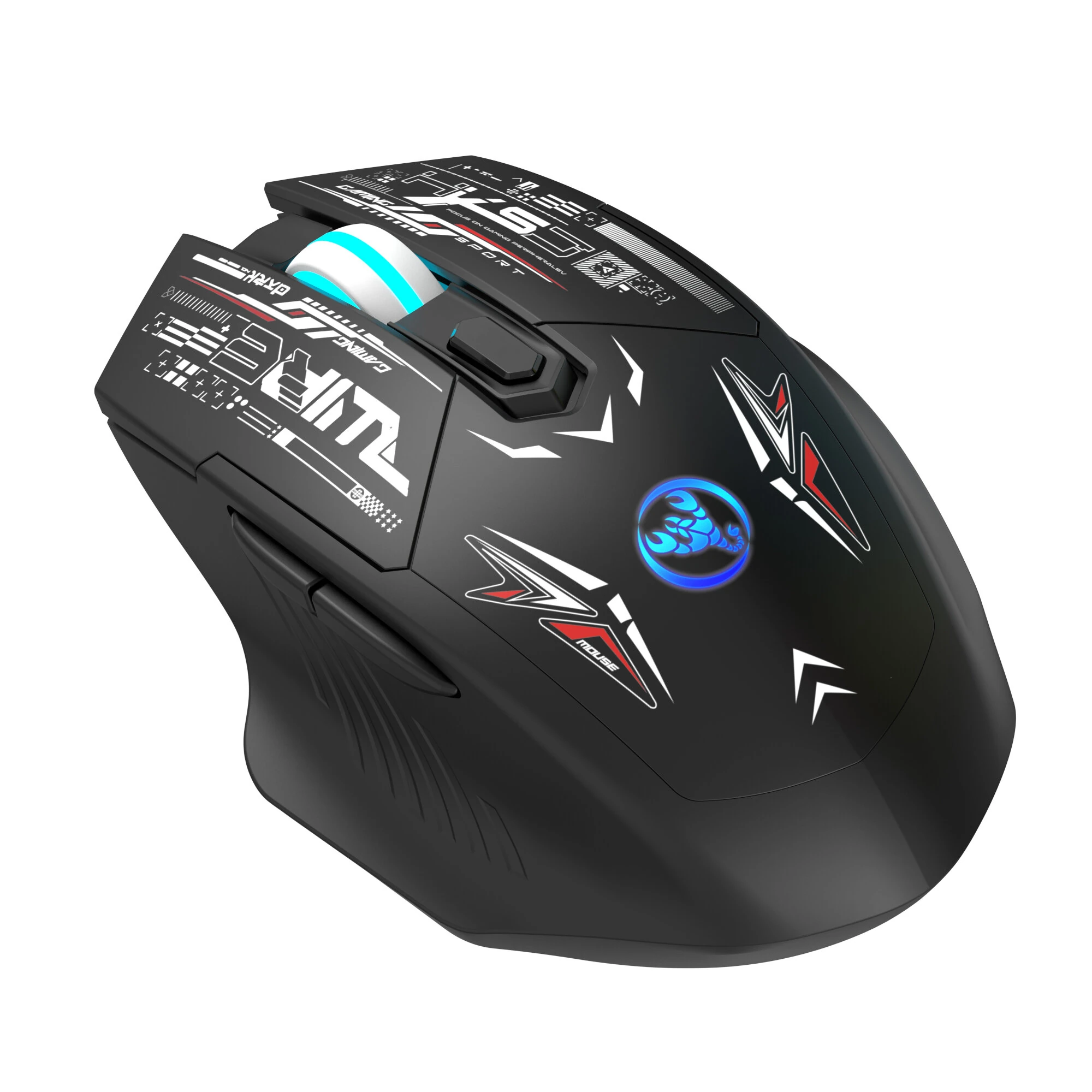 HXSJ T38 Dual-Mode Wireless Gaming Mouse RGB Lighting Silent Click 6 Buttons Adjustable DPI PAW3065 Sensor Type-C Rechargeable Mice for PC Laptop Computer — view 7