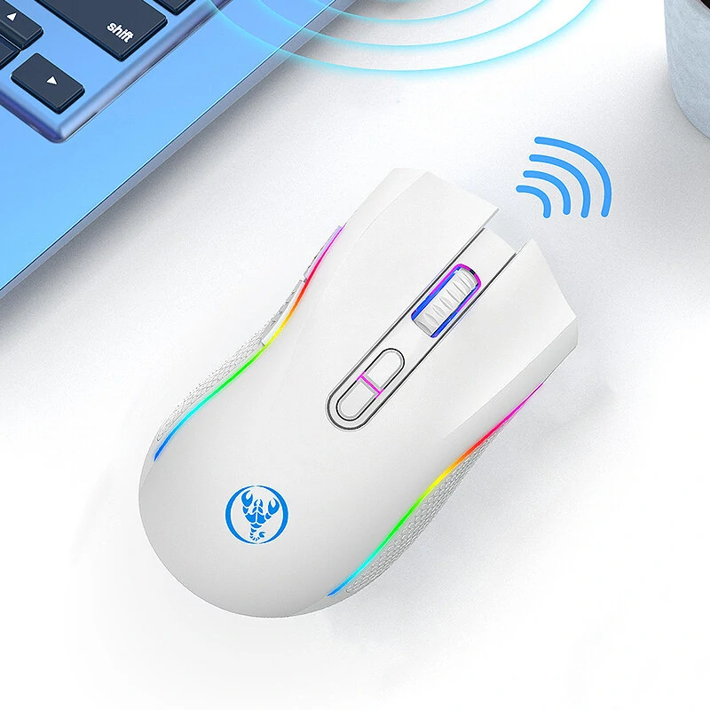 HXSJ T69 2.4G Wireless Gaming Mouse with RGB Lighting 1000-4800DPI Type-C Rechargeable 650mAh 8 Button Mouse for PC Gaming Office Working — view 5