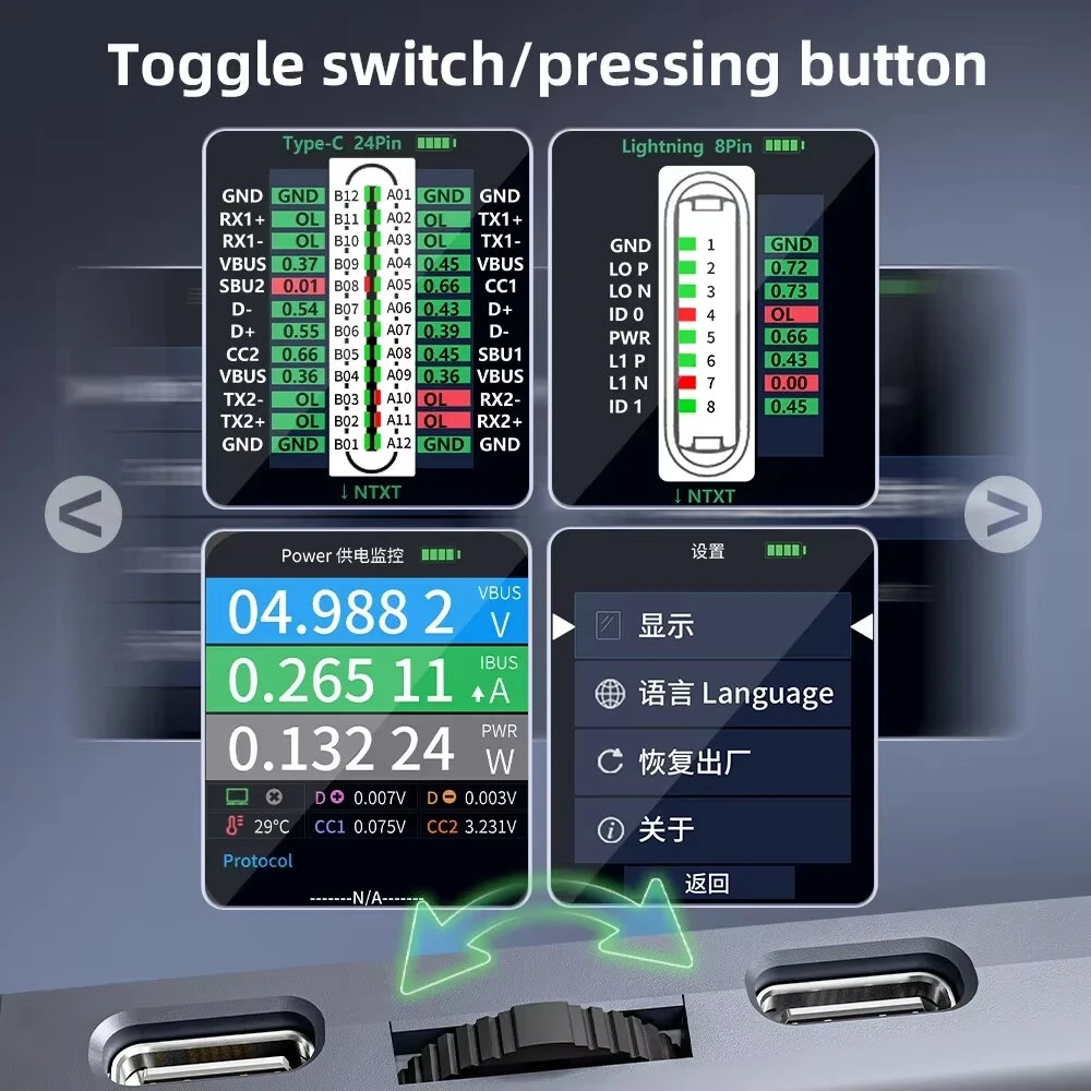 IBridge A3 Tail Plug Comprehensive Analysis Tester Multi-Device Compatibility Type-C USB Auto monitoring Portable Diagnostic Tool — view 4