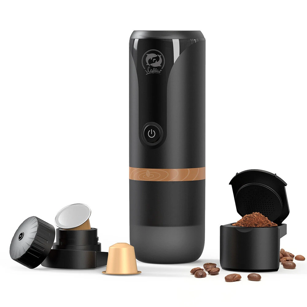ICafilas 2 in 1 Portable Espresso Machine for Car Travel Expresso Machine for Nes Original Capsule & Ground Coffee — ICafilas