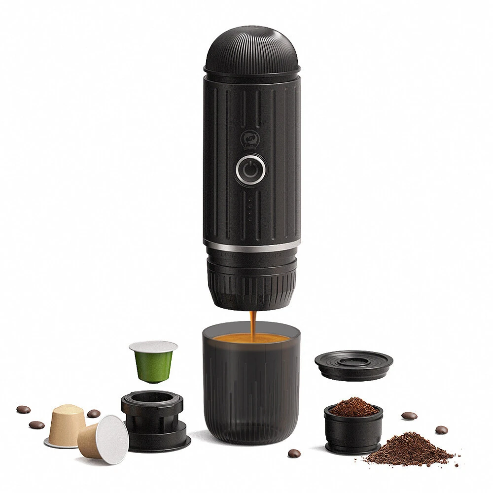 ICafilas Portable Italian Capsule Coffee Machine Capsule Powder Dual-Purpose Handheld Cordless Heating Outdoor Coffee Machine — view 2