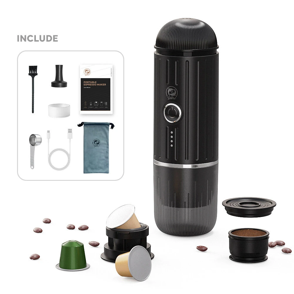 ICafilas Portable Italian Capsule Coffee Machine Capsule Powder Dual-Purpose Handheld Cordless Heating Outdoor Coffee Machine — view 7