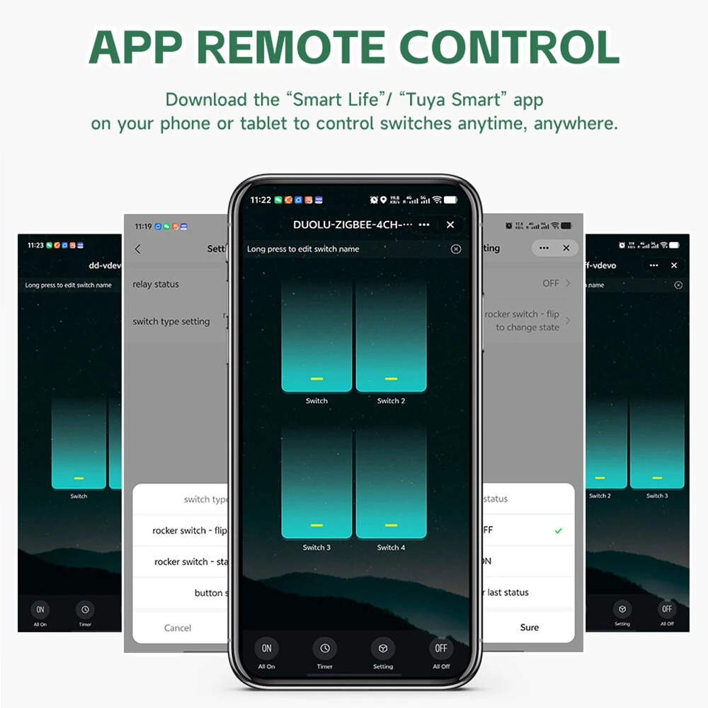 IH-S09 Tuya 1-4CH Zigbe Smart Switch Module 16A/Channel APP Remote Control Timer Schedule Countdown Functions Voice Control with Alexa Google Assistant — view 5