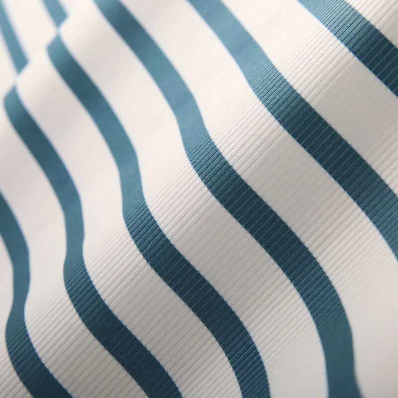 INCERUN Men Tanks Top Blue White Knitted Undershirt with Horizontal Stripes Buckle Back High Stretch Vest for Men — view 9
