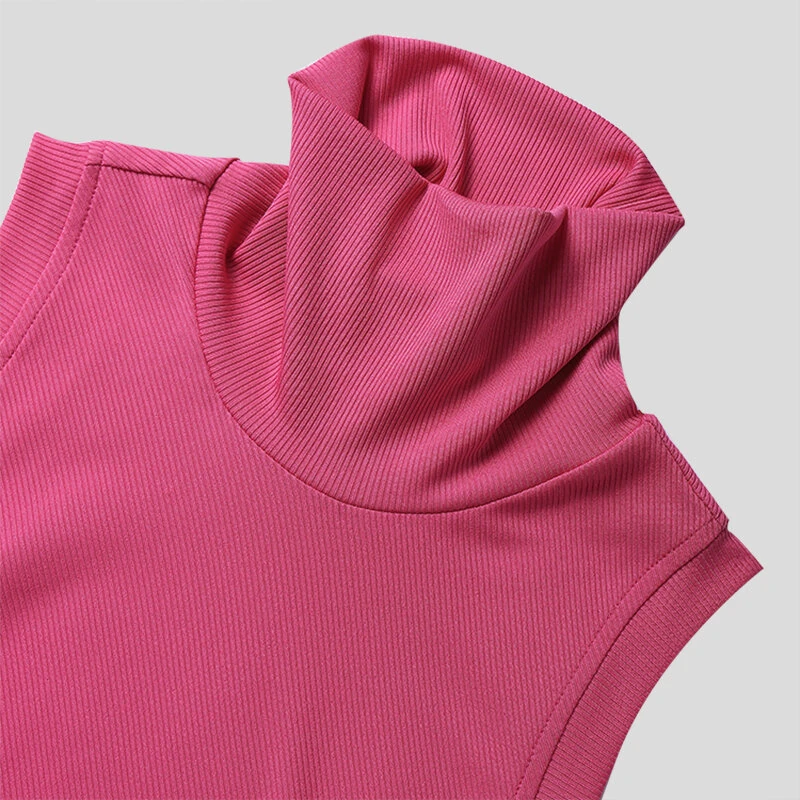 INCERUN Mens Tank Tops Fashion-forward Males Solid Color Knitted High-necked Vest Summer Comfy Sleeveless Men's Top Clothing — view 6