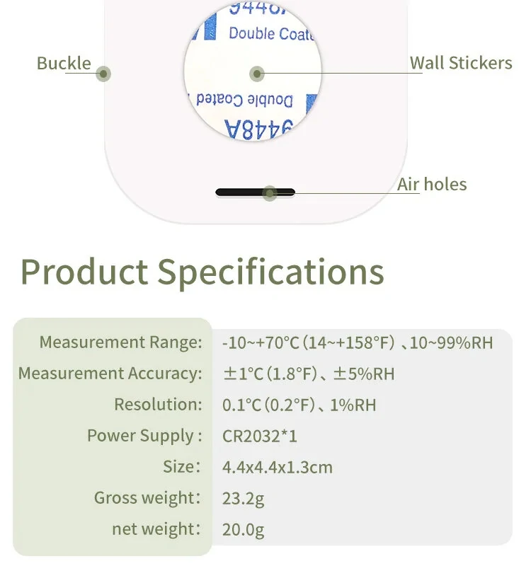 Indoor Digital LCD Thermometer Hygrometer Electronic Temperature Humidity Meter Sensor Gauge with Air Comfort Indicator for Home Office Bedroom Living Room Bathroom School — view 8
