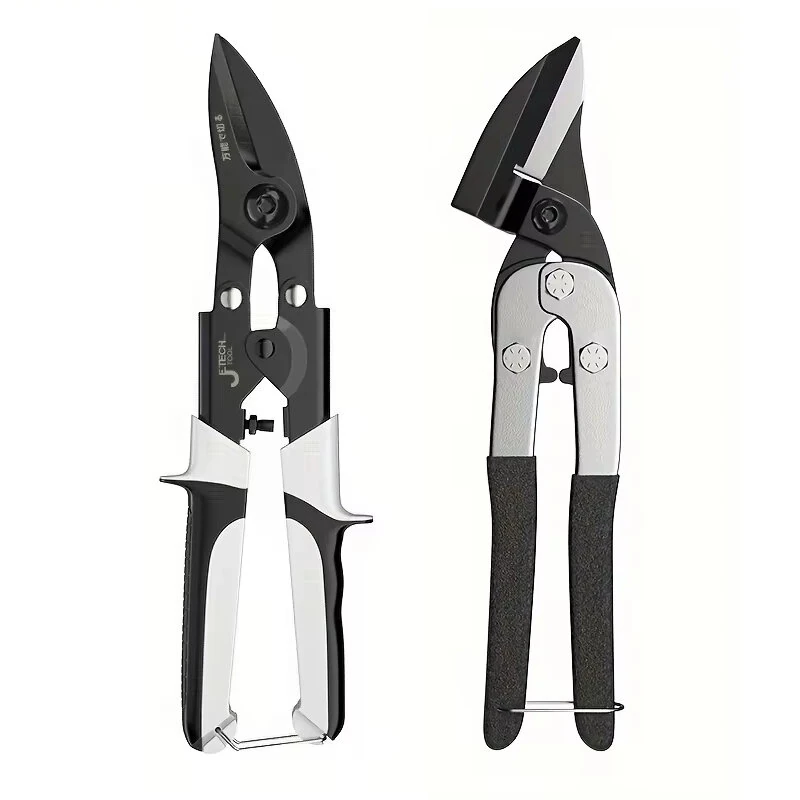 Industrial Chrome Vanadium Steel Aviation Snips 250mm Bent/Straight Head Non-Slip Handle Sheet Metal PVC Cutter HRC56 — view 2