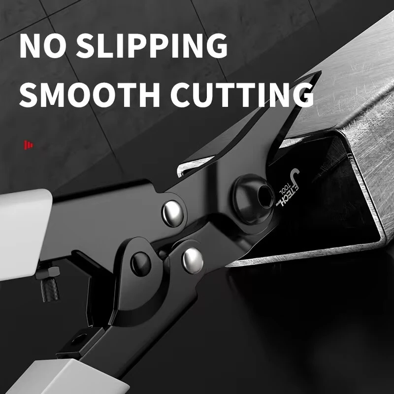 Industrial Chrome Vanadium Steel Aviation Snips 250mm Bent/Straight Head Non-Slip Handle Sheet Metal PVC Cutter HRC56 — view 7