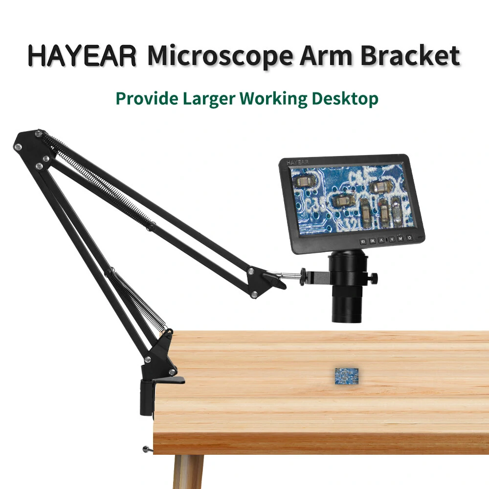 Industrial Microscope Camera Bracket Adjustable 360° Rotation Monocular Design High Quality Metal Load Capacity 3.5 IBS Compatible with 42mm and 50mm Lenses Ideal for Industrial Visual Inspection Applications — view 3