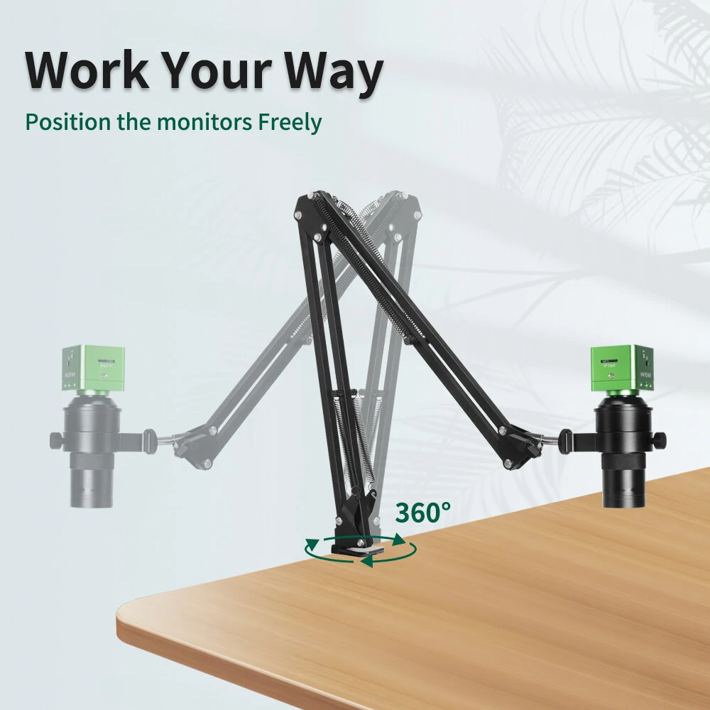Industrial Microscope Camera Bracket Adjustable 360° Rotation Monocular Design High Quality Metal Load Capacity 3.5 IBS Compatible with 42mm and 50mm Lenses Ideal for Industrial Visual Inspection Applications — view 6