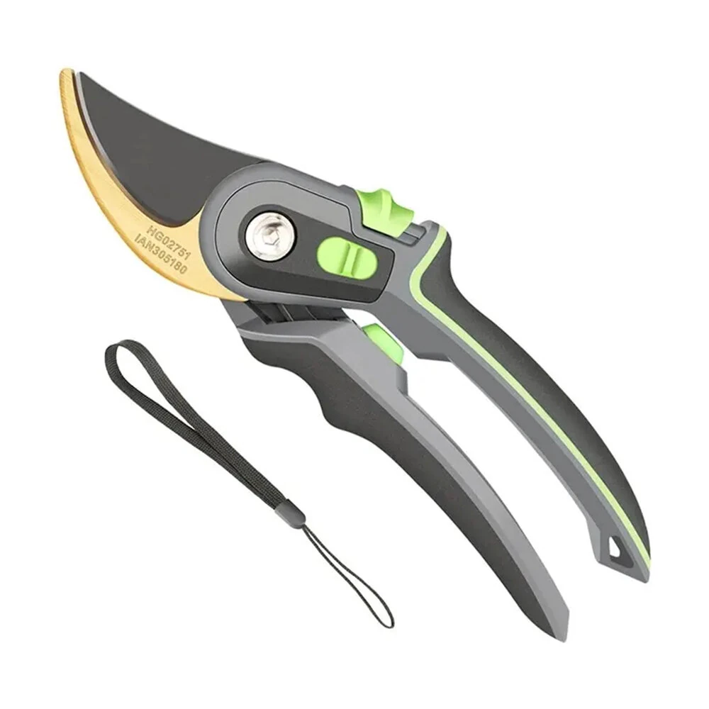 Industrial Pruning Shears 205mm SK5 Steel Blade 50mm Length Two-level Opening Ergonomic Non-slip Handles Labor-saving Spring Precision Cutting — Industrial
