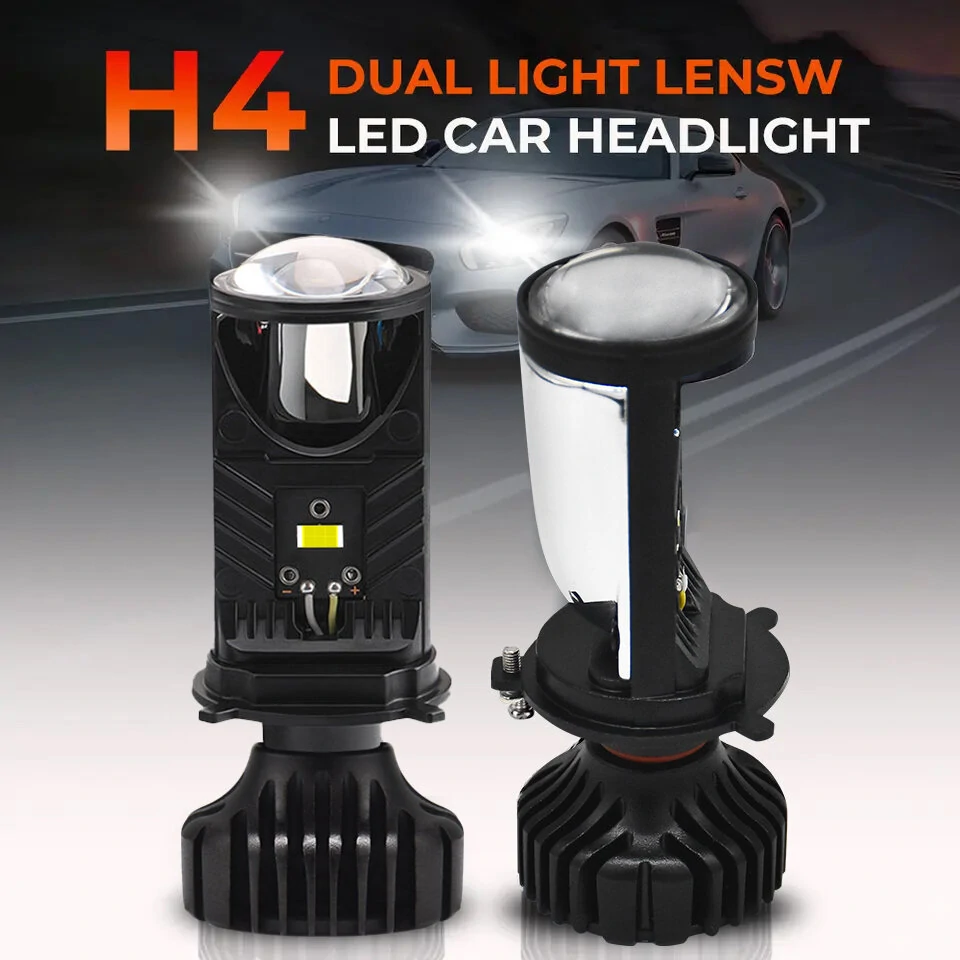 Infitary 12-36V Pair H4 LED Projector Headlight 6500K 55W Headlamp Universal for Cars and Motorcycles IP68 Waterproof — view 4