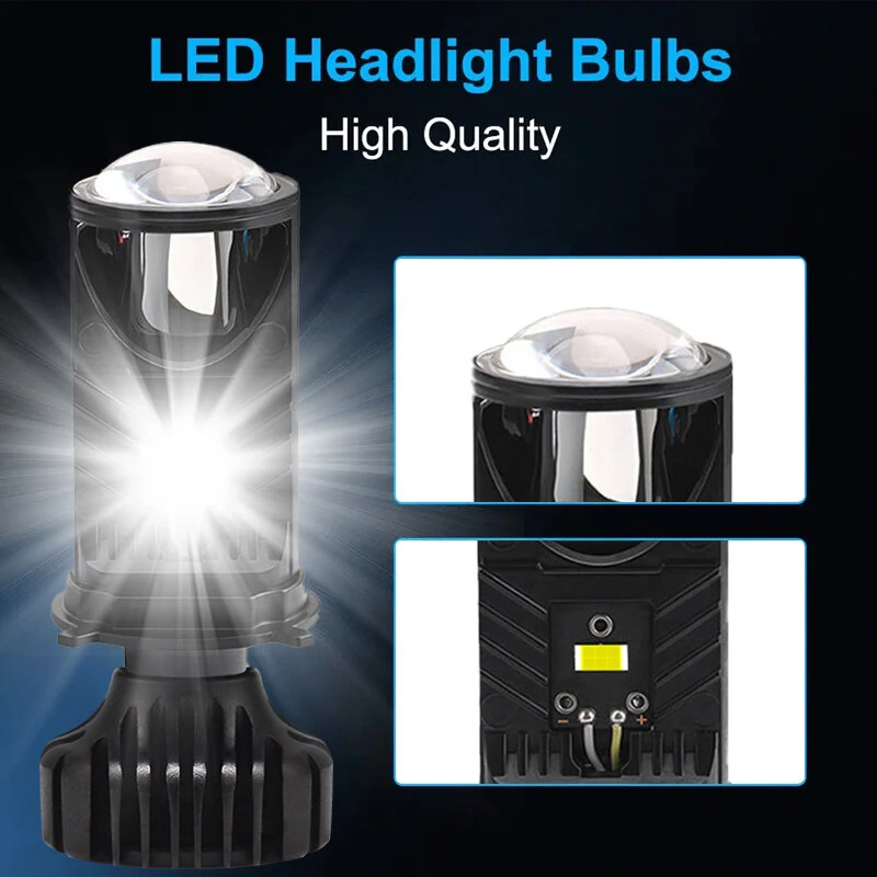 Infitary 12-36V Pair H4 LED Projector Headlight 6500K 55W Headlamp Universal for Cars and Motorcycles IP68 Waterproof — view 5