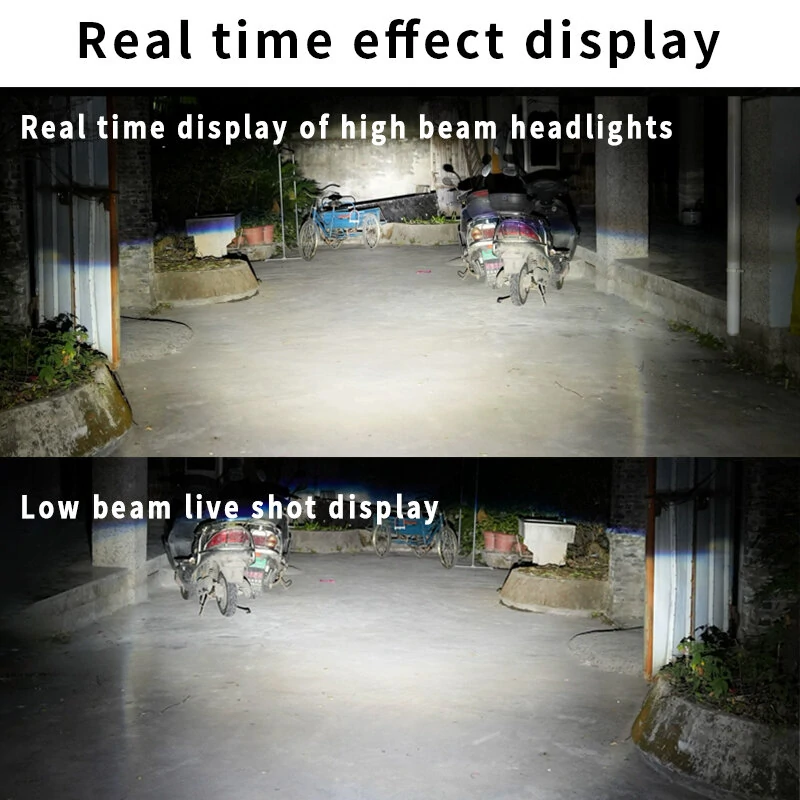 Infitary 12-36V Pair H4 LED Projector Headlight 6500K 55W Headlamp Universal for Cars and Motorcycles IP68 Waterproof — view 7