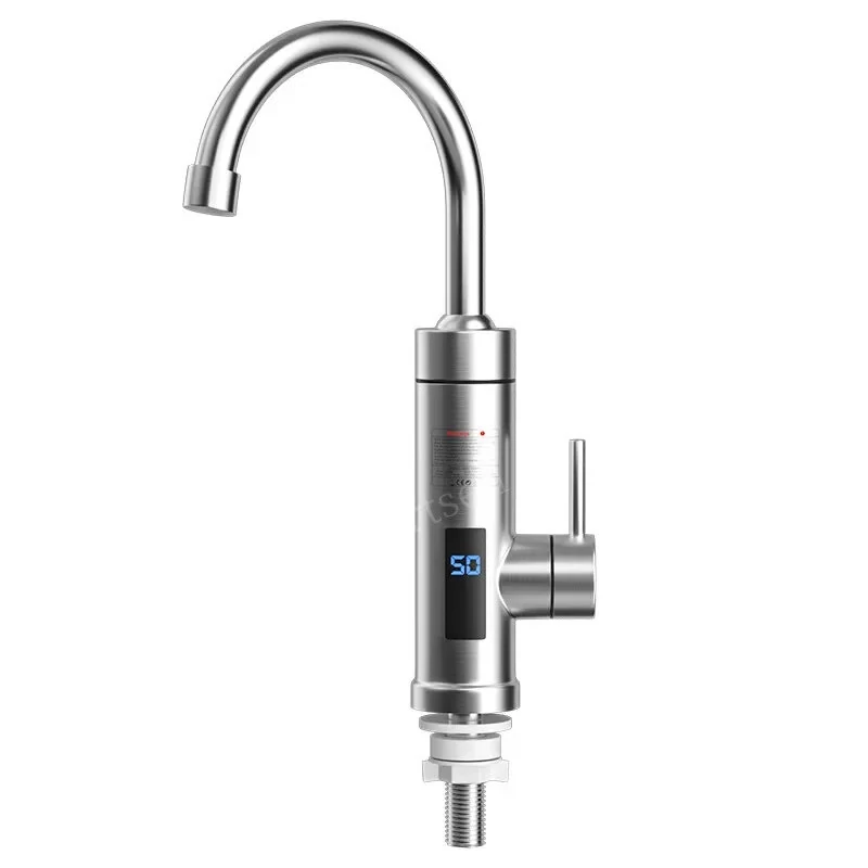 Instant 220V Electric Faucet with 360 Degree Rotating Stainless Steel Pipe Eco-friendly Kitchen Hot Water Heater with 3000W Power 1.5m Power Cord for Fast and Safe Water Heating — Instant