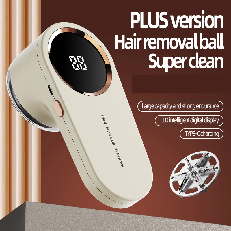 Intelligent Digital Display Fabric Shaver Hair Ball Trimmer Portable Lint Remover with 6 Blade Cutter Head Type C Fast Charging — view 5