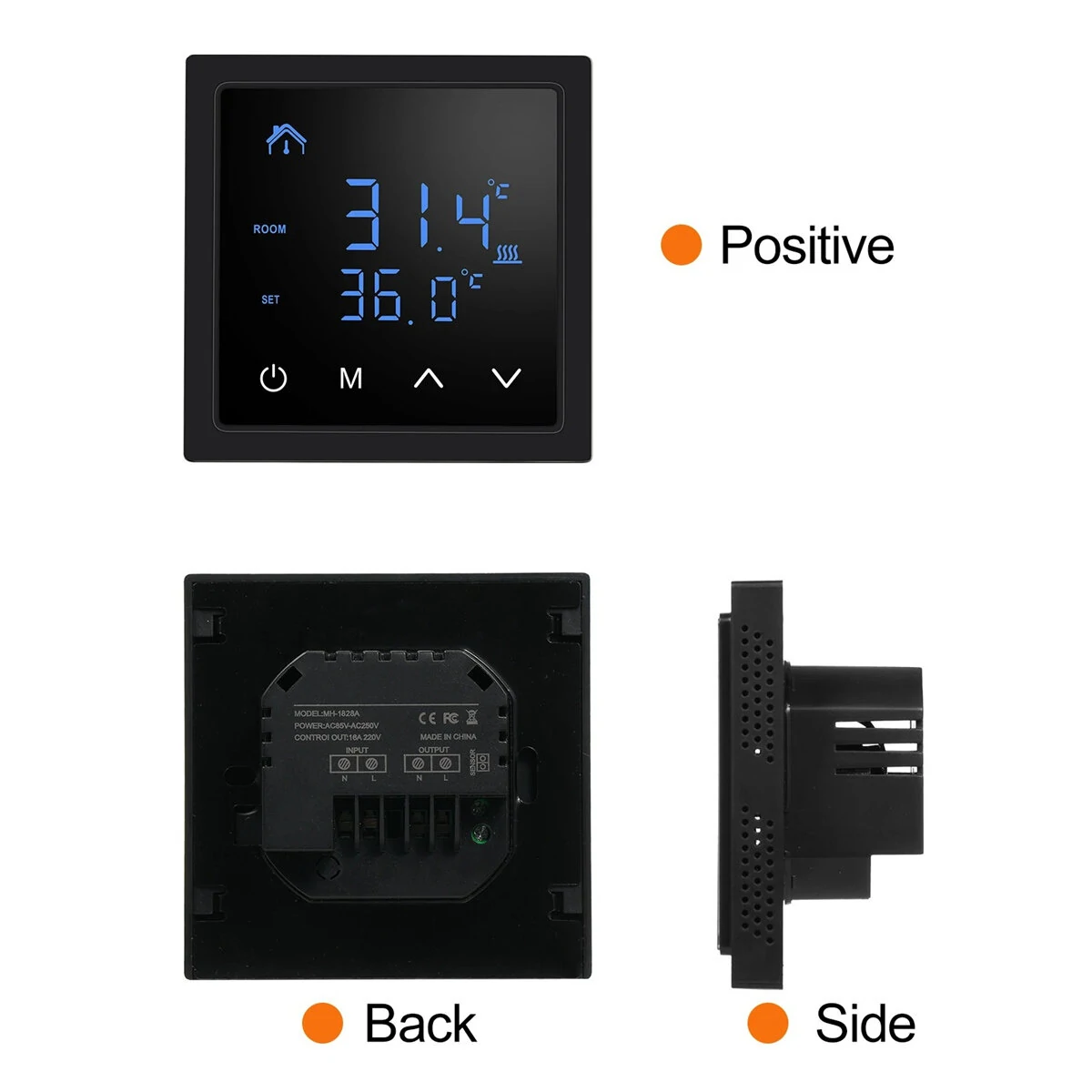 Intelligent Thermostat 16A Floor Heating Temperature Controller with LED Touch Screen 85-265V Electric Heating Control — view 6