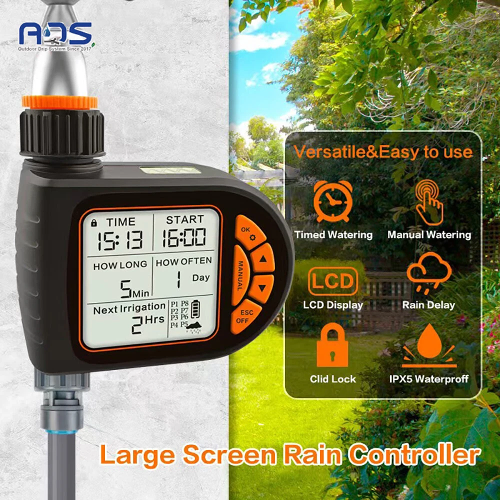 Intelligent Timing Gardening Automatic Watering Device Large Screen LCD Controller Garden Balcony Farm Sprinkler Timer Outdoor Irrigation Controller — Intelligent