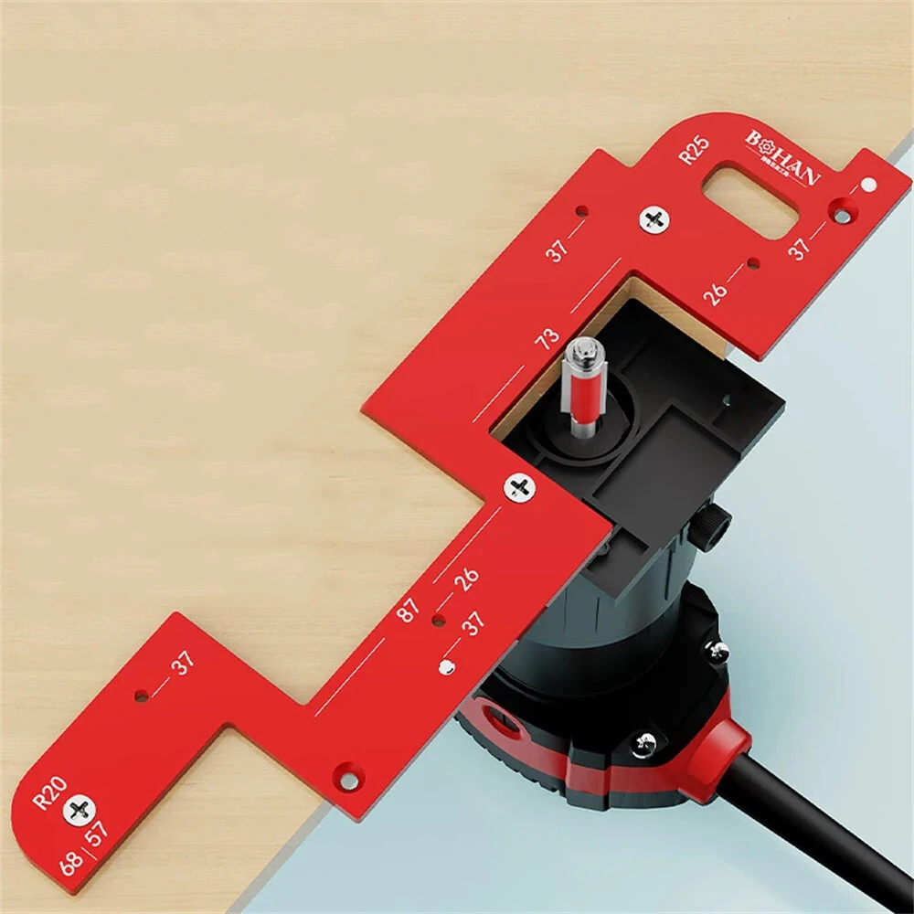 Invisible Embedded Handle Slotting Template Aluminum Alloy Precise Slot Positioning Wardrobe Kitchen Cabinet Door Positioning Tool High-Quality Design Easy to Use