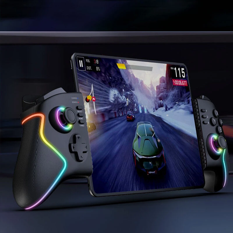 IPEGA PG-9122 Wireless Stretching Gamepad with Hall Effect Joystick and Trigger Six Axis Motion Sensing RGB Lighting Wireless Gamepad Support Turbo Vibration for Phone/Tablet/Switch — view 6