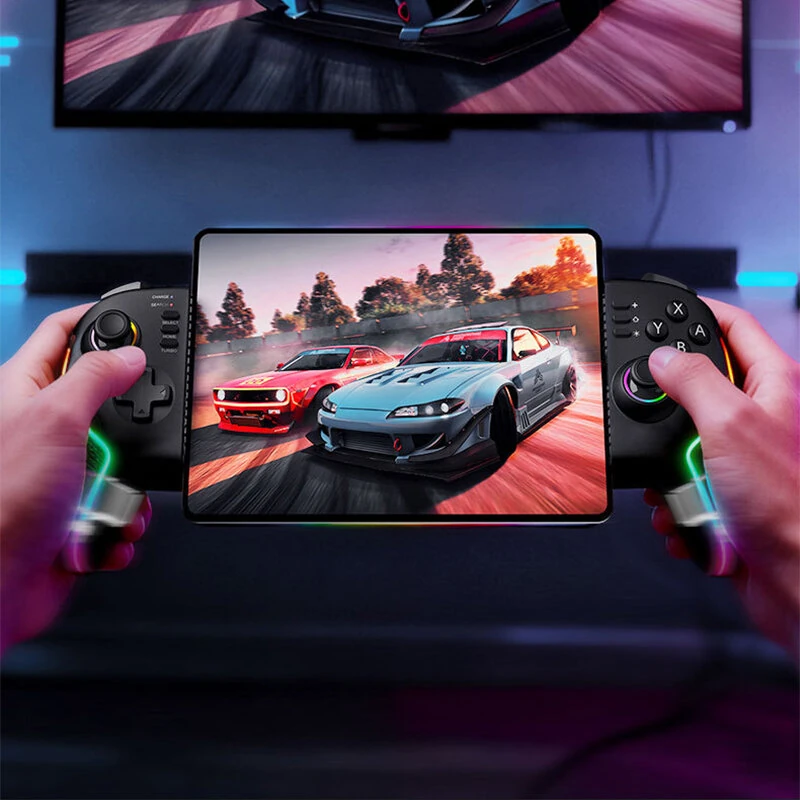 IPEGA PG-9122 Wireless Stretching Gamepad with Hall Effect Joystick and Trigger Six Axis Motion Sensing RGB Lighting Wireless Gamepad Support Turbo Vibration for Phone/Tablet/Switch — view 7