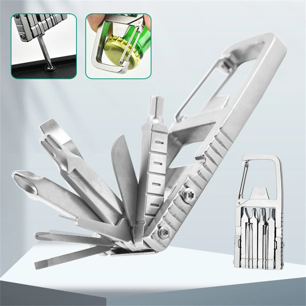 IPRee 13 in 1 Folding Multi-function Tool Stainless Steel Portable Bottle Opener Folding Screwdriver Outdoor Bicycle Repair Tool