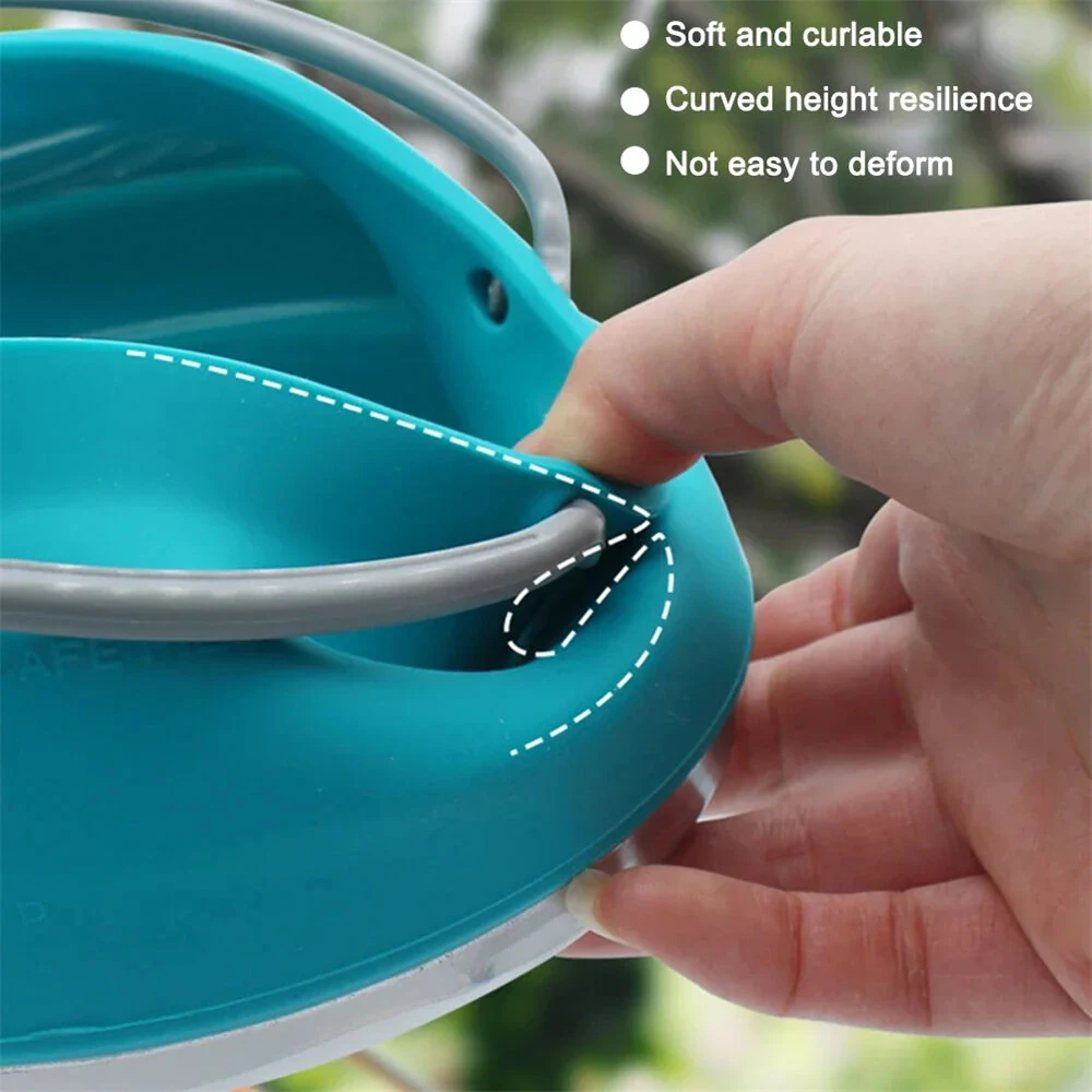 IPRee 1L Outdoor Silicone Kettle Folding Camping Tableware Kettle Cook Water Pot Mini Boiling Water Pot with Handle for Fishing Travel — view 9