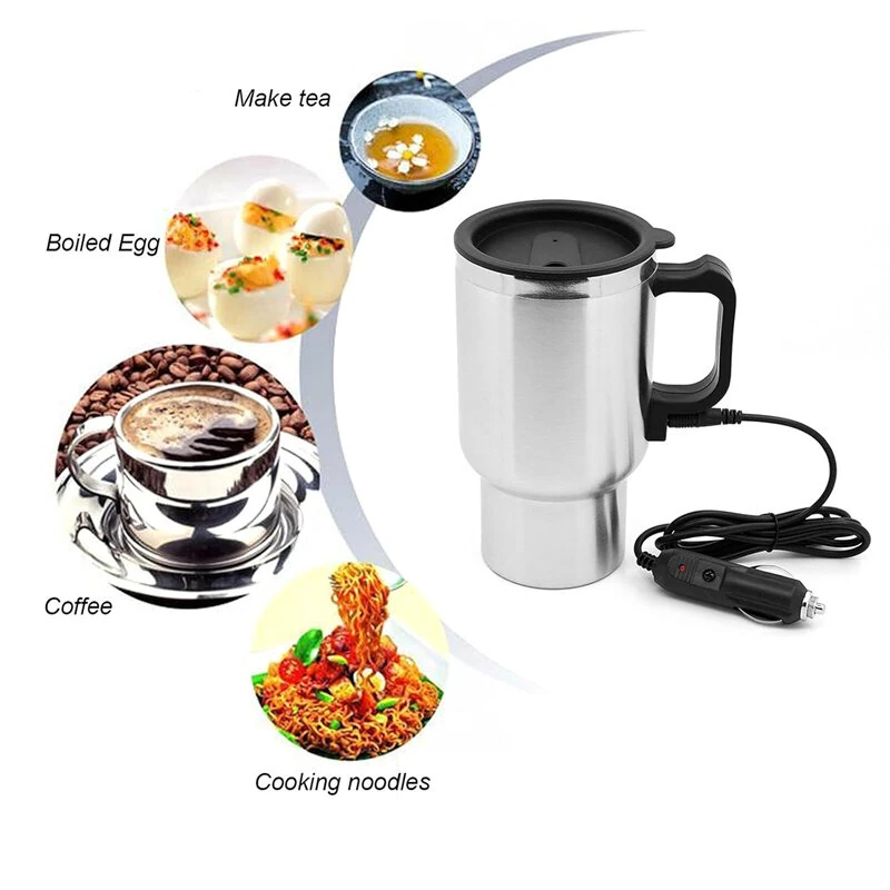 IPRee Car Kettle Electric Kettle Camping 12V 450ml Portable Travel Car Truck Kettle Hot Water Heater Bottle for Tea Coffee Making Heating Cup — view 5