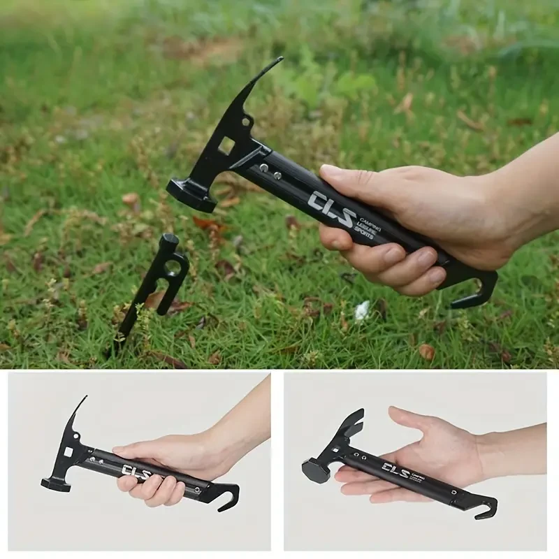 IPRee CLS Outdoor Tools Double Head Mini Tent Hammer Multi Functional Stainless Steel Aluminum Alloy Handle Camping Skyline Hammer Small Hammer — view 3